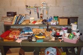 Basement work bench & misc.