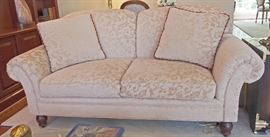 Price Slashed on Pair of custom made Loveseats
6.5 Ft long X 2 ft 10" deep
High end beige fabric with pattern
Excellent condition, rarely used
Includes pillows
$975 for the pair