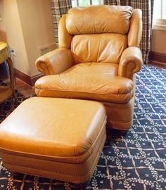 Price slashed on Hancock and Moore Leather chair and ottoman Saddle color
Leather is in Excellent condition    $429