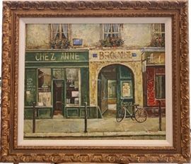 2 original French Oil Paintings of Paris street scenes
professional framing for these alone cost $ 250 each
Beautiful original work by Paris artists                                    $99 each