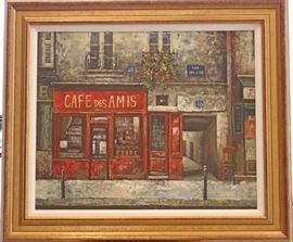 2 original French Oil Paintings of Paris street scenes
professional framing for these alone cost $ 250 each
Beautiful original work by Paris artists                                        $99 each