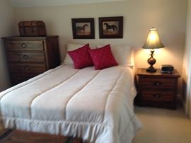 Dresser, nightstand, bed