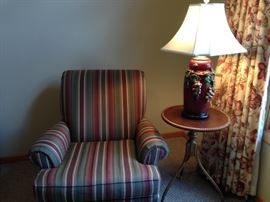 Armchair with matching table and lamp