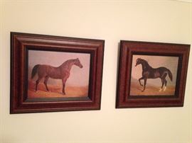 Oil paintings of matching horses