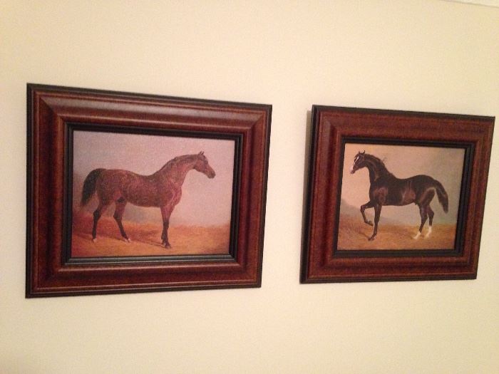 Oil paintings of matching horses