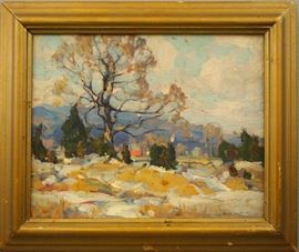 Frank Swift Chase (American, 1886-1958).  Oil painting, likely the Catskills of Woodstock, New York. 