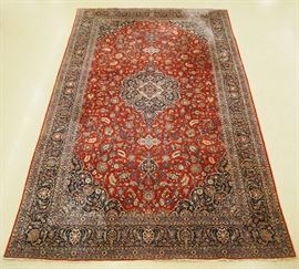 Kashan Persian wool carpet, 10.7 x 17.8', mid 20th century.