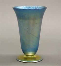Durand Blue Lustre vase