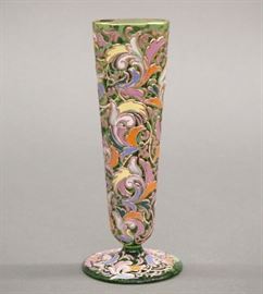Moser enameled vase