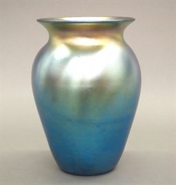 Durand Blue Lustre vase