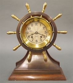 Chelsea "Mariner" ships clock with ships bells striking 13 1/2" high