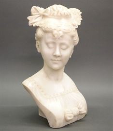 19th c French Marble Bust signed Girauld
