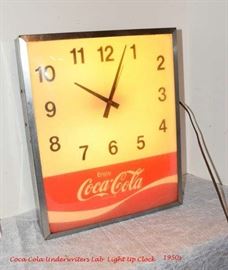 Metal 1950s Vintage Coca Cola Glass Front Clock