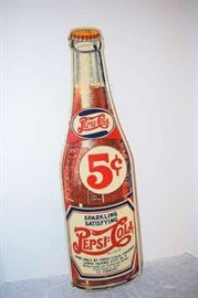 29" Pepsi Cola 5 Cent NOS Sign 