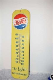 Pepsi Cola Cap Thermometer RWB, 1950s