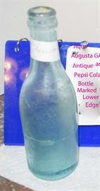 Aqua Antique Pepsi Cola Bottle Embossed near bottom Augusta GA 1908