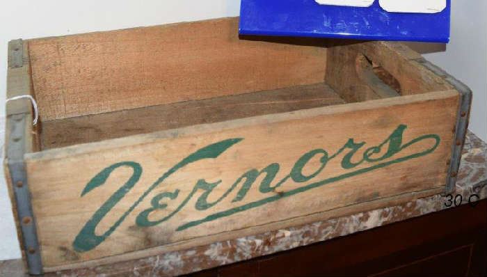 Wood Vernors Bottle Crate