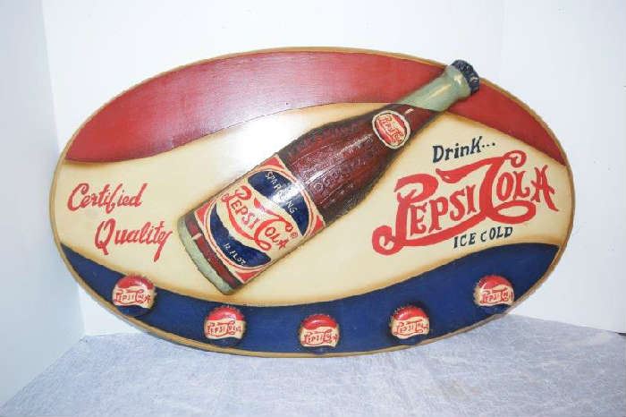 Pepsi Cola Wood Sign Certified Quality
