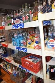 Pictures of shelving and items Pepsi soda