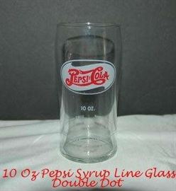 Pepsi Cola 10 oz Glass with Syrup Line