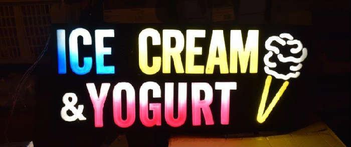 Ice Cream and Yogurt Lighted Sign