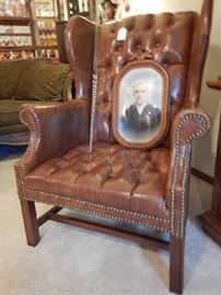 LEATHER WINGBACK CHAIR