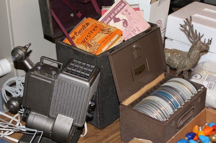 Vintage projector and reels