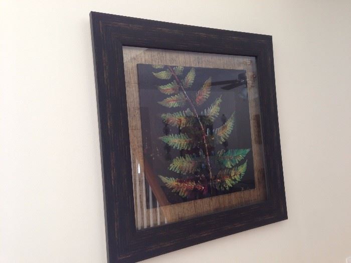 Leaf print in frame ~2/5' x 2.5'