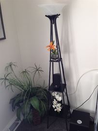 Funky lamp stand with small shelves (pair)