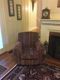 One of a pair of matching club chairs
