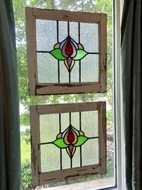 Salvaged Antique Stained Glass Windows.