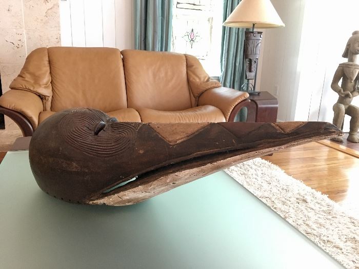 African carved head piece.