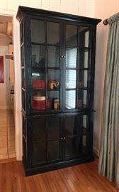 Glossy Black with Glass China Cabinet