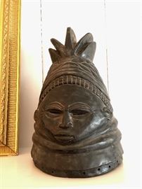African Carved Head or Helmet