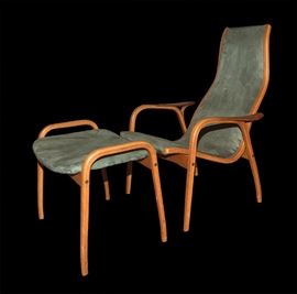 Swedese Yngve Ekstrom Lamino Lounge Arm Chair Teak