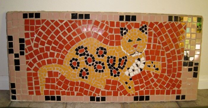 Mid Century Modern cat tile mosaic