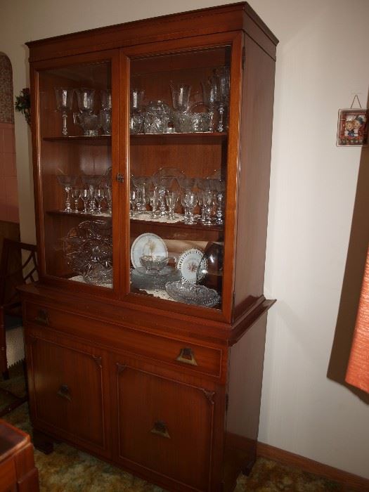 Vintage RWAY Mahogany Display Cabinet