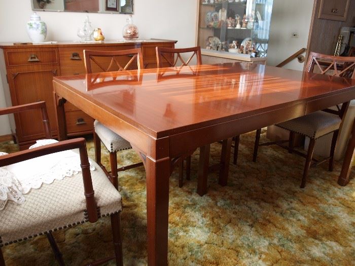 Vintage RWAY Mahogany Table and Cabinet