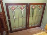 Fabulous Vintage Stained Glass Doors - Total 4. 2 in excellent condition and 2 are in need of repair in the clear glass areas.