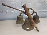 CAST IRON BELL FROM A MISSION HOUSE IN EL CAMINO AREA - CALIFORNIA - WAS MOUNTED INTO CEMENT WALL