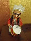 VINTAGE CHIEF INDIAN JOE DRUMMING - BATTERY OPERATED TOY - ALPS - MADE IN JAPAN