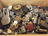 BOX OF LOCKS & SOME KEYS