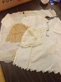 1925 - 2 BABY DRESSES/TATTED BABY HAT/SILK BABY HAT