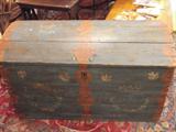 MID 18TH CENTURY HOPE CHEST / DOVE TAILED / HAND PAINTED / 46" WIDE - 24" DEEP - 28" TALL