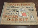 "PAINTING AND DRAWING BOOK WITH TALE OF PETER RABBIT" BY BEATRIX POTTER/COPYRIGHT 1915 BY HURST & COMPANY