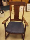 VINTAGE OAK ROCKER / SPRING SEAT
