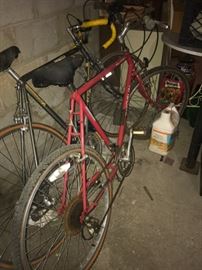 Bicycles, yellow handled is a Schwinn.