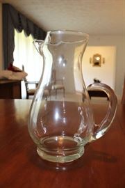 Glass Pitcher with unusual handle