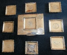 Set Silver Coasters & Box