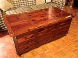 Beautiful oversized cedar chest with copper accents.